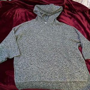 Old Navy, XL shaker-stitch pullover hoodie, color: heather grey.